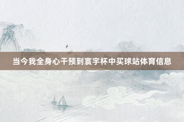 当今我全身心干预到寰宇杯中买球站体育信息